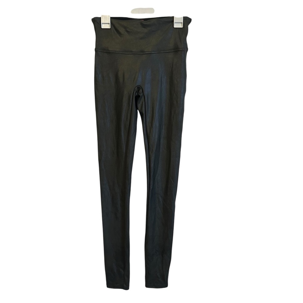Spanx Green Faux Leather Leggings Small